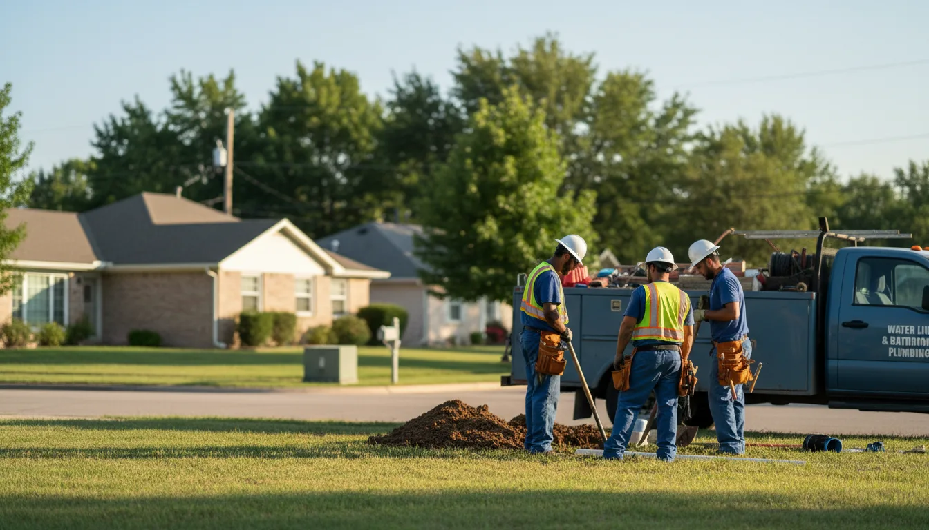 Residential water line and bathroom plumbing service in Wetumka, OK